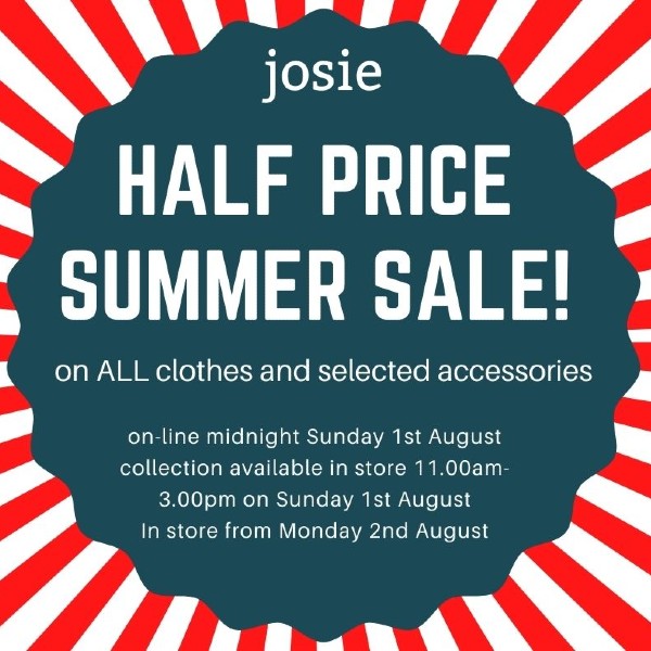 HALF PRICE SALE on all clothes